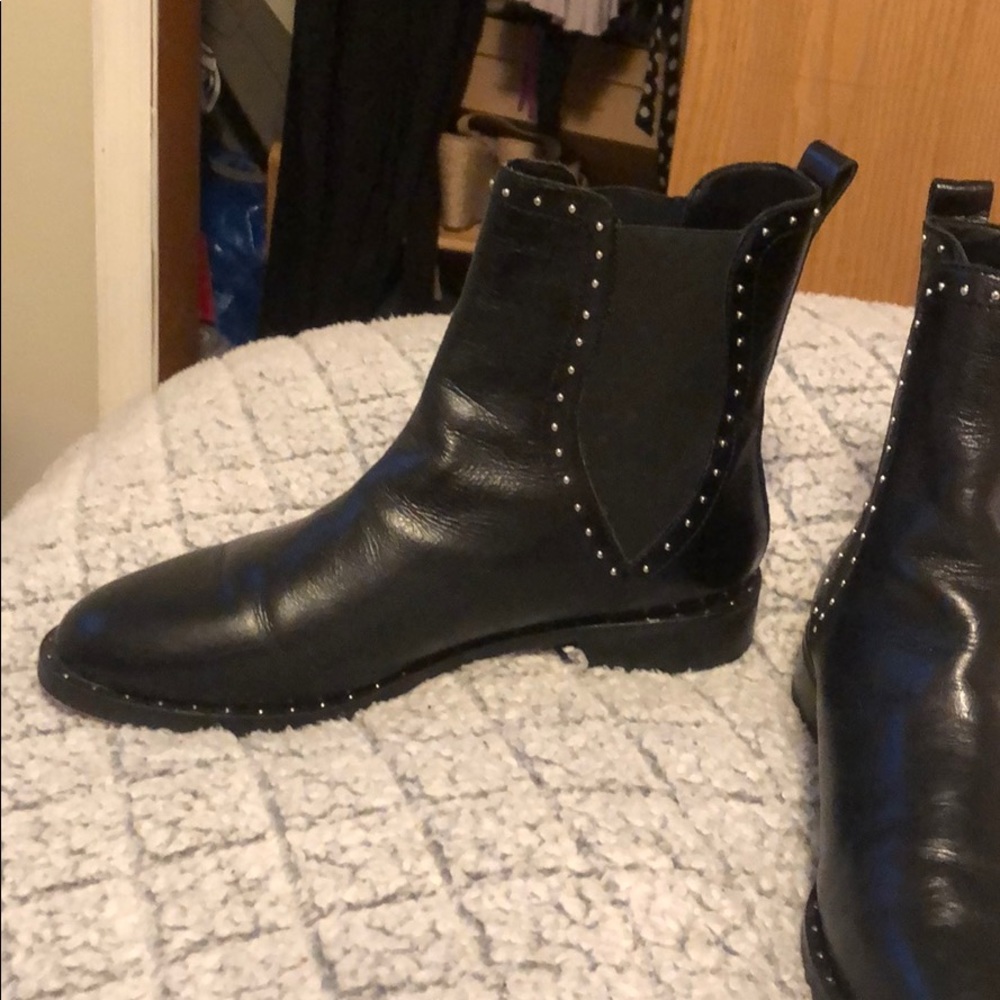 Rebecca minkoff leather studded ankle boots